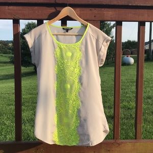 Express Sleeveless Blouse Neon Lace